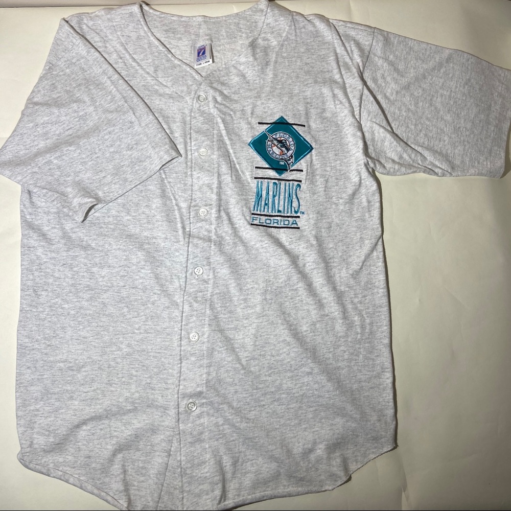 Vintage 90’s Logo 7 Florida Marlins Jersey Shirt